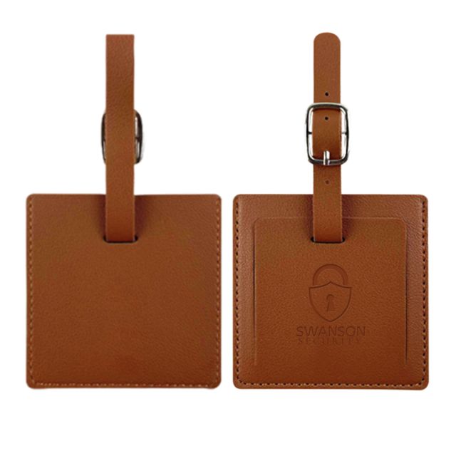 Custom Square PU Leather Luggage Tag