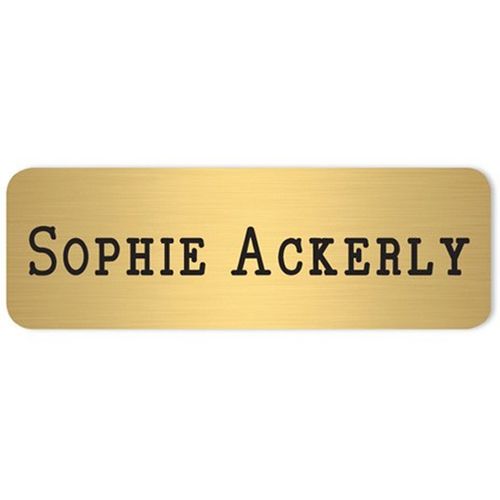 Full Color Custom Los Angeles Brass Name Tags - 3" x 1"