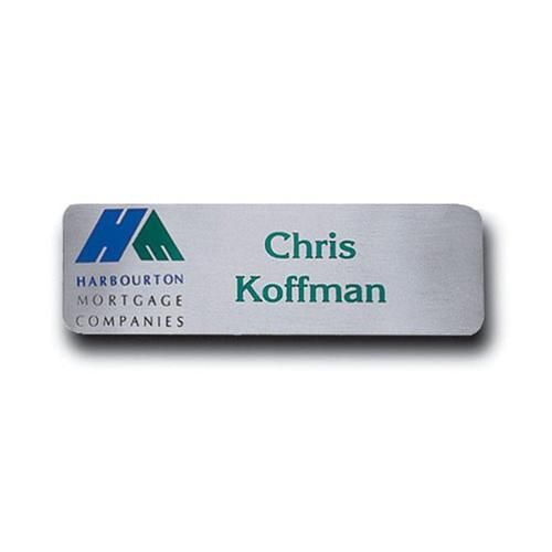 Full Color Aspen Aluminum Standard Name Tags - 3" x 1"