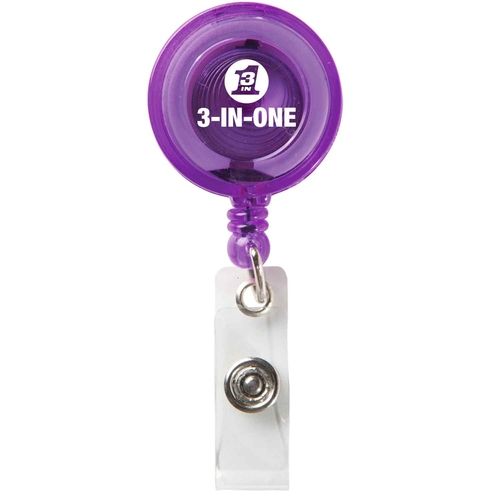 Retractable Promo Badge Holder Clip - Round w/ Alligator Clip