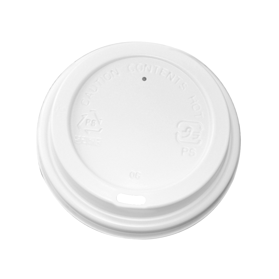 White Sipper Dome Lids for 10~16oz Paper Hot Cups (90mm) - 1000 / Case