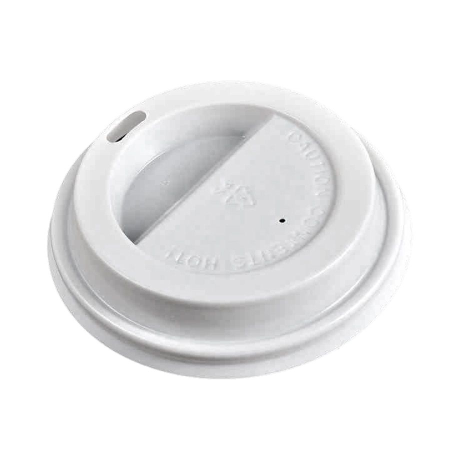 White Traveler Lids for 10~16oz Paper Hot Cups (90mm) - 1000 / Case