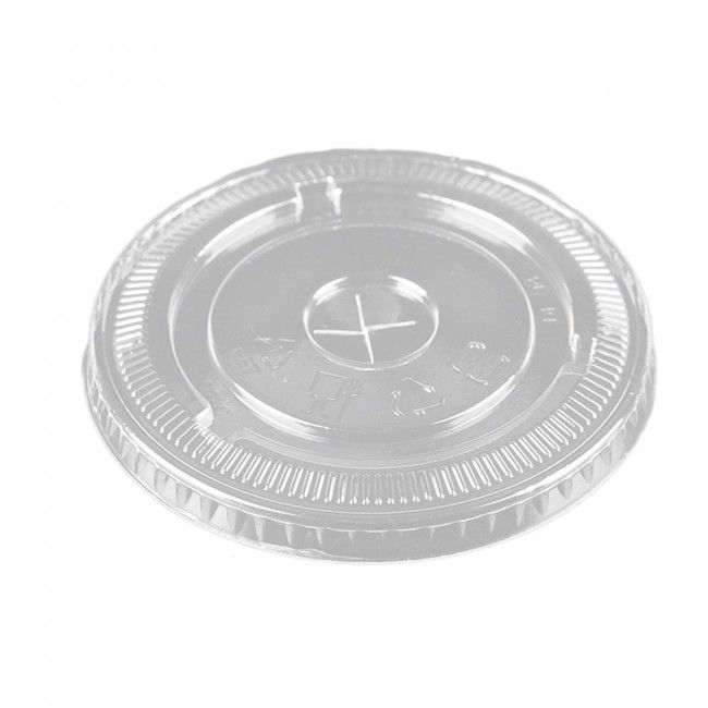 Flat Lids for 12, 16 or 20oz Clear Plastic PET Cups (92mm) - 1000 / Case