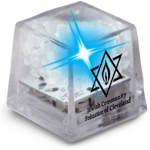 Light-Up Promotional Ice Cubes - Clear w/ Blue LED