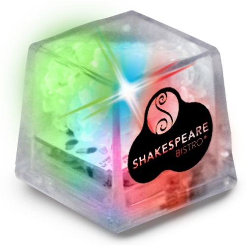 Ultra Glow Light-Up Promotional Ice Cubes - Clear w/ Color Changing LED