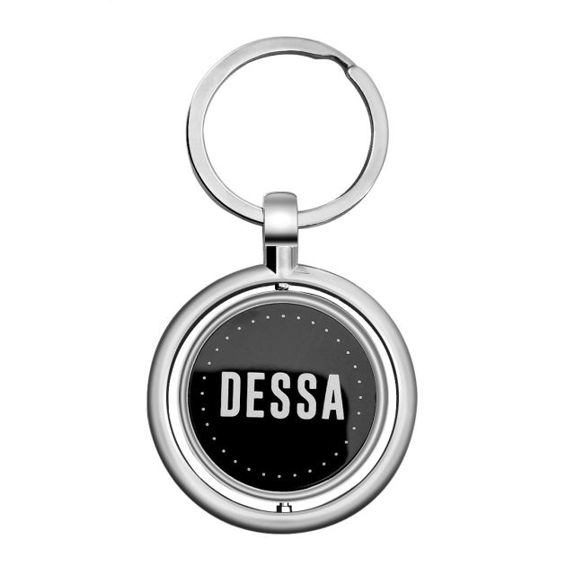 Custom Round Shape Metal Keychain w/ Spin Plate