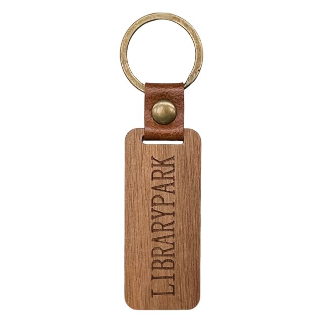 Custom Rectangular Engraved Wood Keychain
