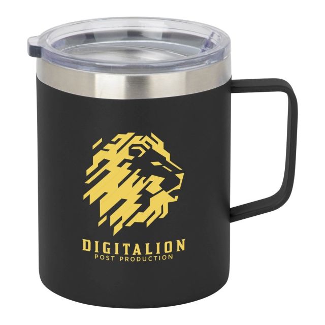 Matte Campfire Style Custom Mug w/ Lid - 12 oz.