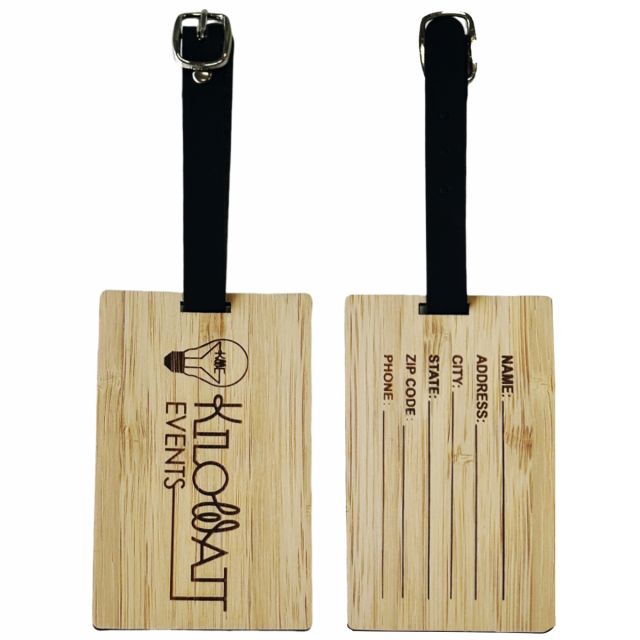 Custom Bamboo Luggage Tag