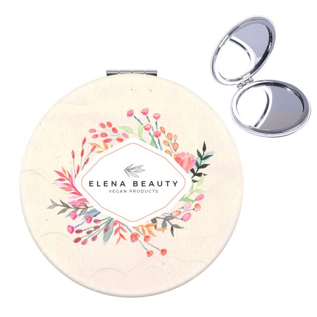 Full Color Custom PVC Folding Round Travel Mirror