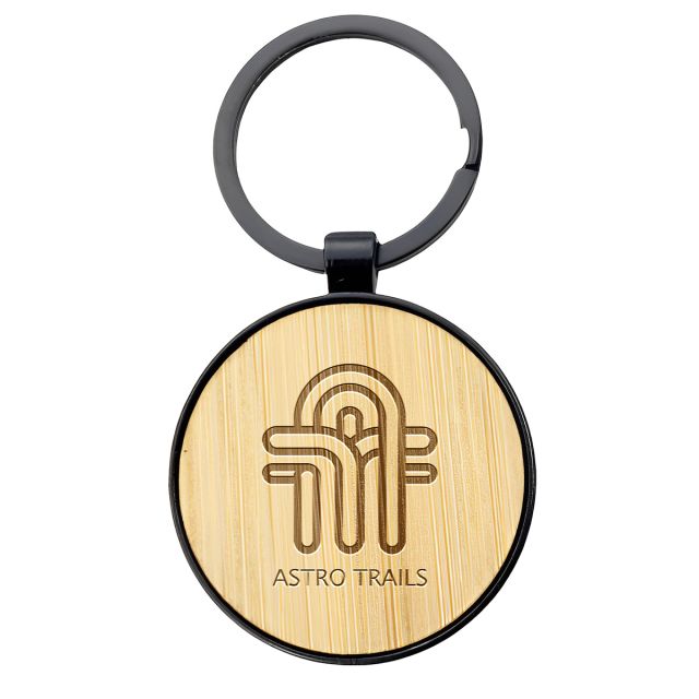 Custom Bamboo Keychain w/ Black Rim