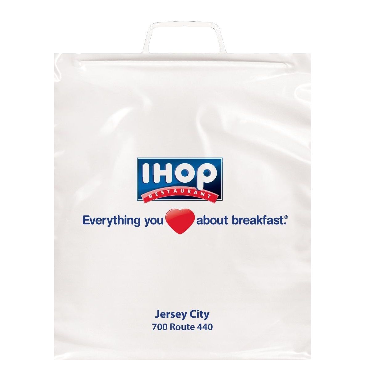 Full Color Molded Finger Grip Handle Custom Plastic Bags - 12"w x 14"h x 3"d