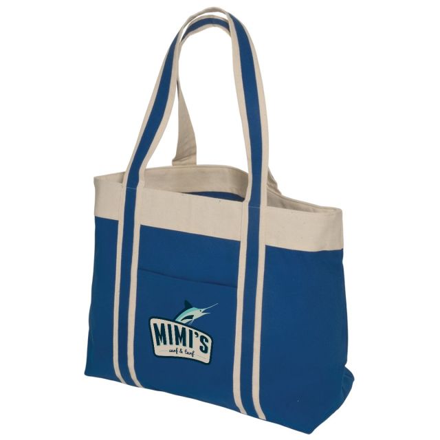 Natural Cotton Custom Tote Bag - 18.8"w x 11.8"h x 5.3"d