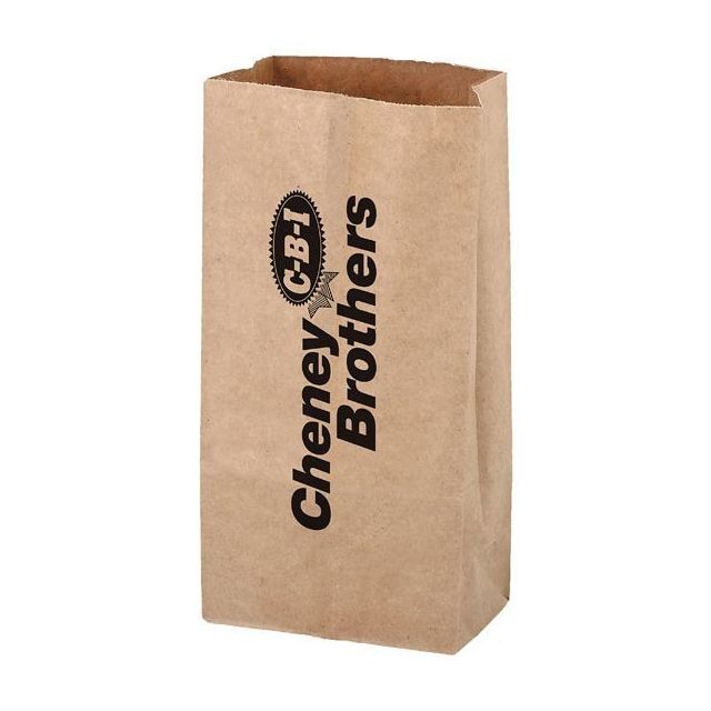 Natural Kraft Grocery Custom Bags - 4.7"W x 8.5"H x 2.7"D