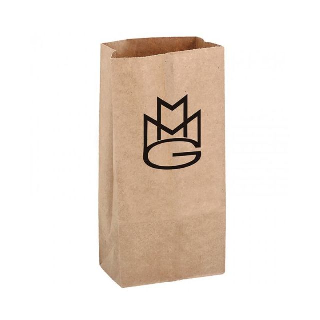 Custom Natural Promotional Kraft Grocery Bags - 7.9" W x 11.8" H x 4.9" D