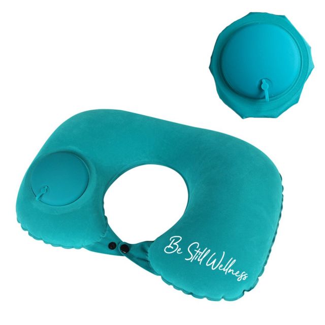 Custom Pressing U-shaped Inflatable Travel Neck Pillow