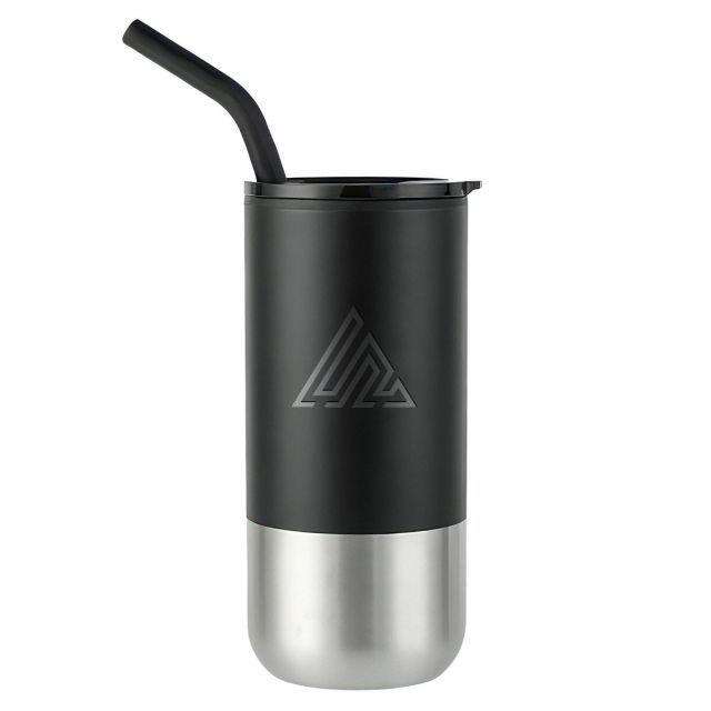 Custom Travel Tumbler w/ Stainless Straw - 16 oz.