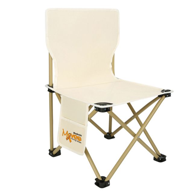 Custom Armless Camp Folding Chairs w/ Side Pocket