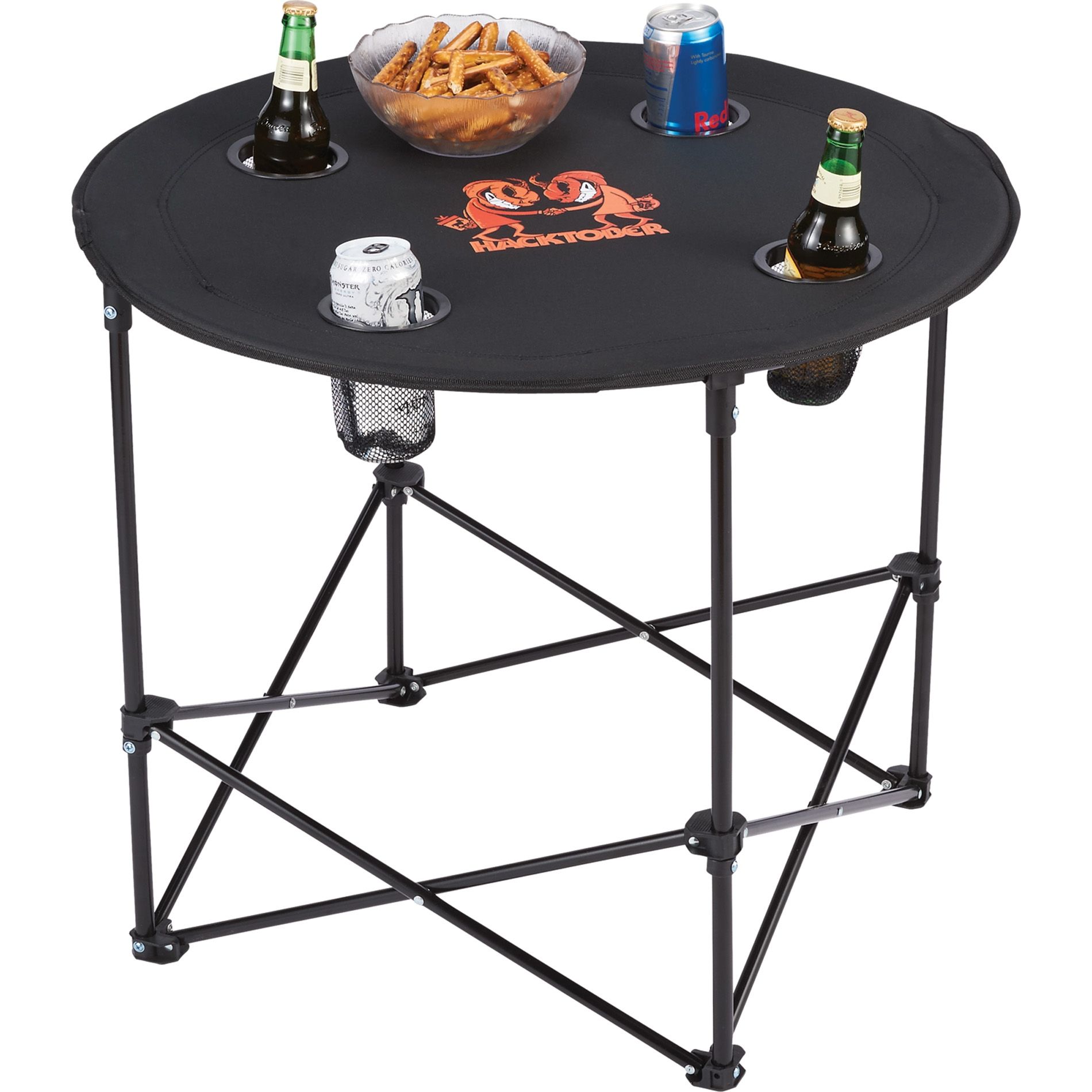 4-Person Folding Custom Table w/ Cup Holders