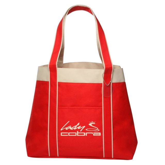 Custom Promotional Bulk Personalized Polyester Tote Bags - 16.25"W x 13.25"H x 5.25"G