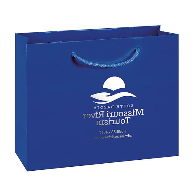 Foil Stamp Matt Promotional Shopping Bag - 8.5"W x 5.5"H x 3"D