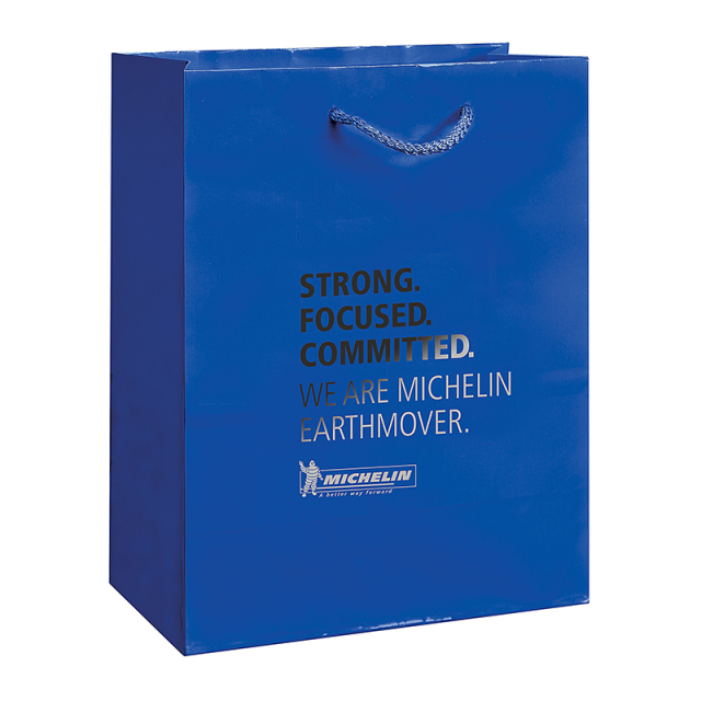 Foil Stamp Glossy Finish Promotional Shopping Bag - 9.5"W x 11.5"H x 4"D