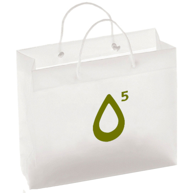 Custom Frosted Euro Plastic Shopper Tote Bag - 11"W x 8"H x 3"D