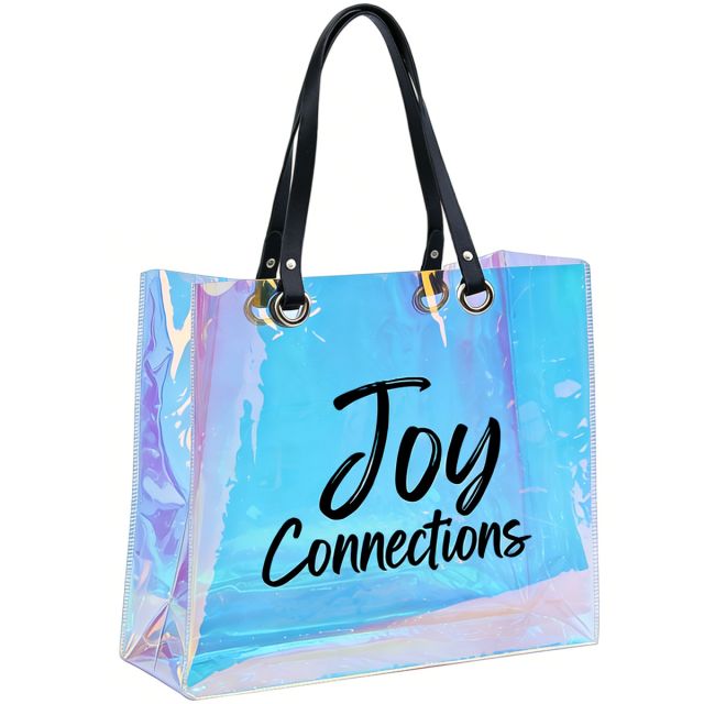 Custom Holographic PVC Grommet Tote Bag - 15"w x 12"h x 4"d