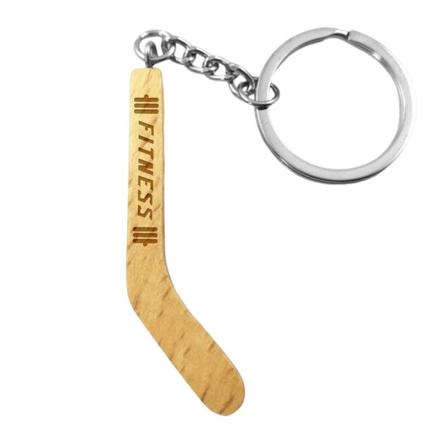 Custom Wood Hockey Stick Keychain