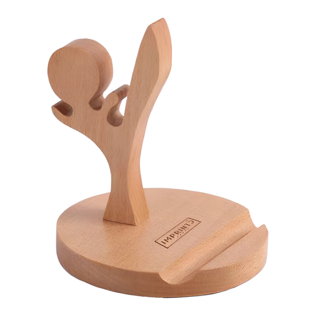 Custom Wooden Karate Boy Phone Stand