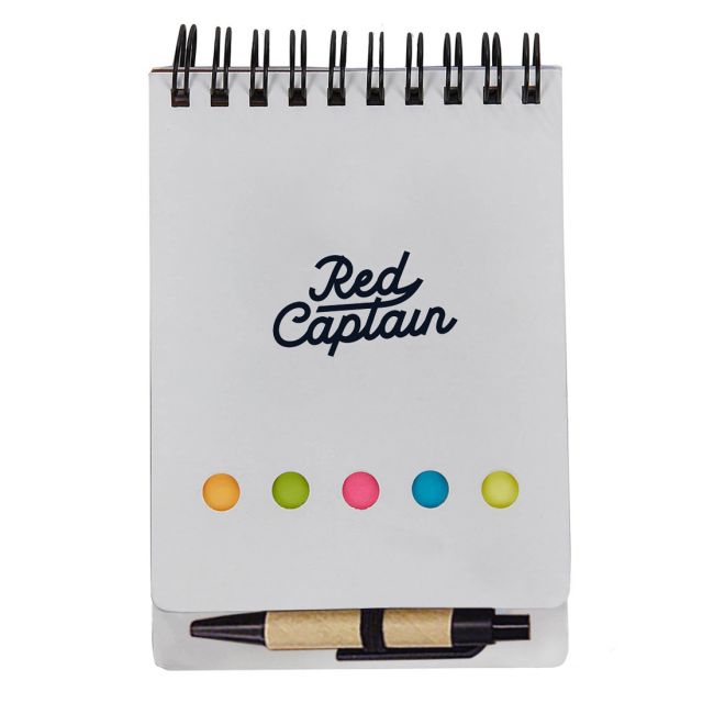 Custom Sticky Flags Spiral Jotter w/ Pen
