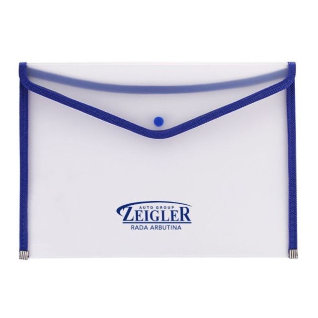 Custom Transparent Document Holder w/ Button - 9.4" x 13.2"