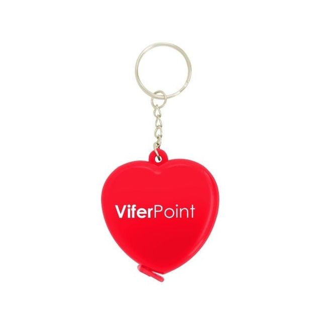 Custom Heart Shaped Tape Measure Key Tag