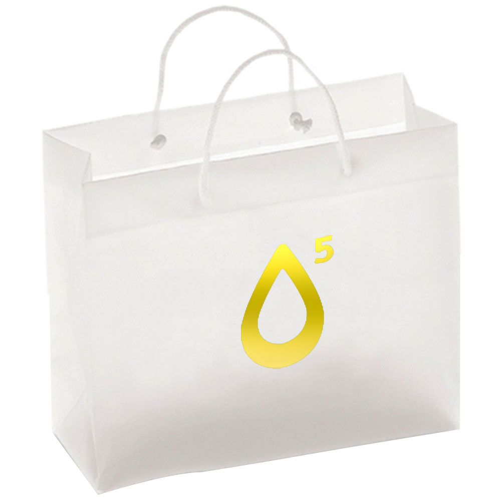 Foil Stamp Frosted Euro Custom Plastic Shopper Tote Bag - 11"W x 8"H x 3"D