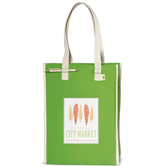 Recycled Cotton Custom Market Bag - 11"w x 15.5"h x 6"d