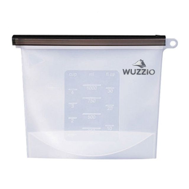 Reusable Silicone Slide-Lock Custom Food Bag - 9.25"w x 7"h x 3.25"d