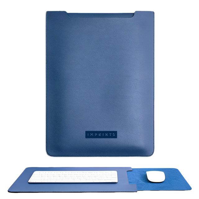 Custom PU Leather Laptop Sleeve w/ Mouse Pad -14"