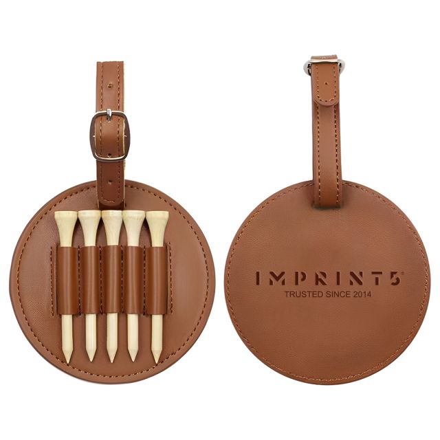Custom Round PU Leather Golf Tee Holder