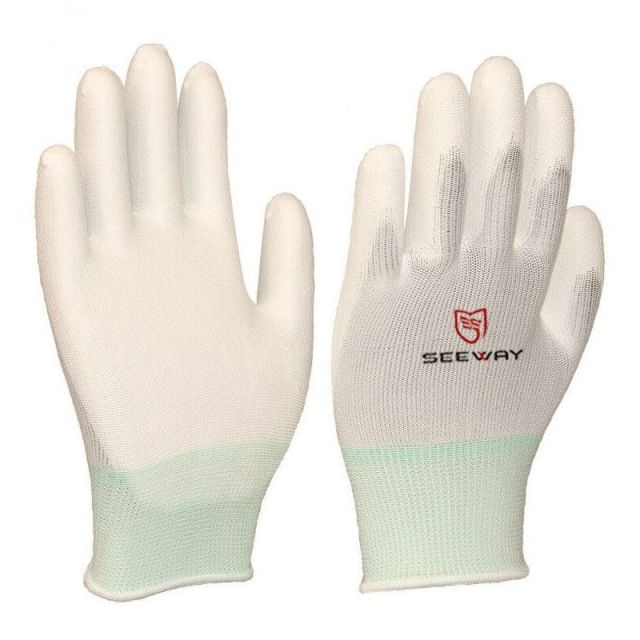 White Seamless Knit Custom Work Gloves