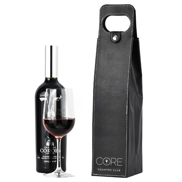 Custom Leatherette Wine Tote Bag