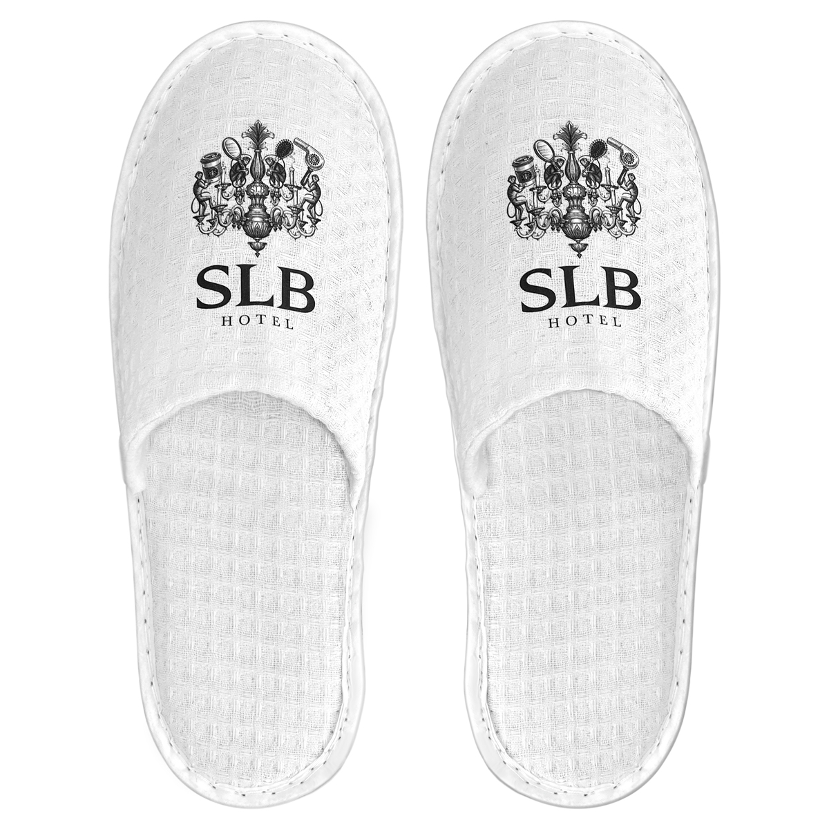 Custom Closed Toe Waffle Weave Slippers