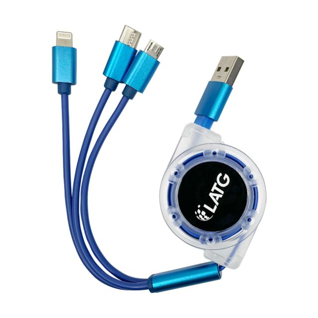 Custom Wheel Structure 3-in-1 Charging Cable
