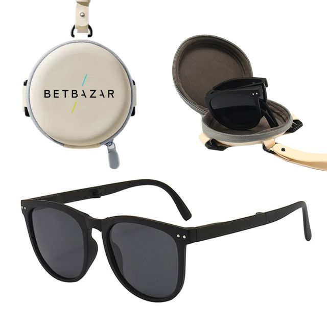 Custom Folding Polarized Sunglasses w/ Eyeglass Case