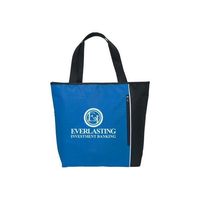Two-Tone Zippered Custom Tote Bag - 19"w x 15"h