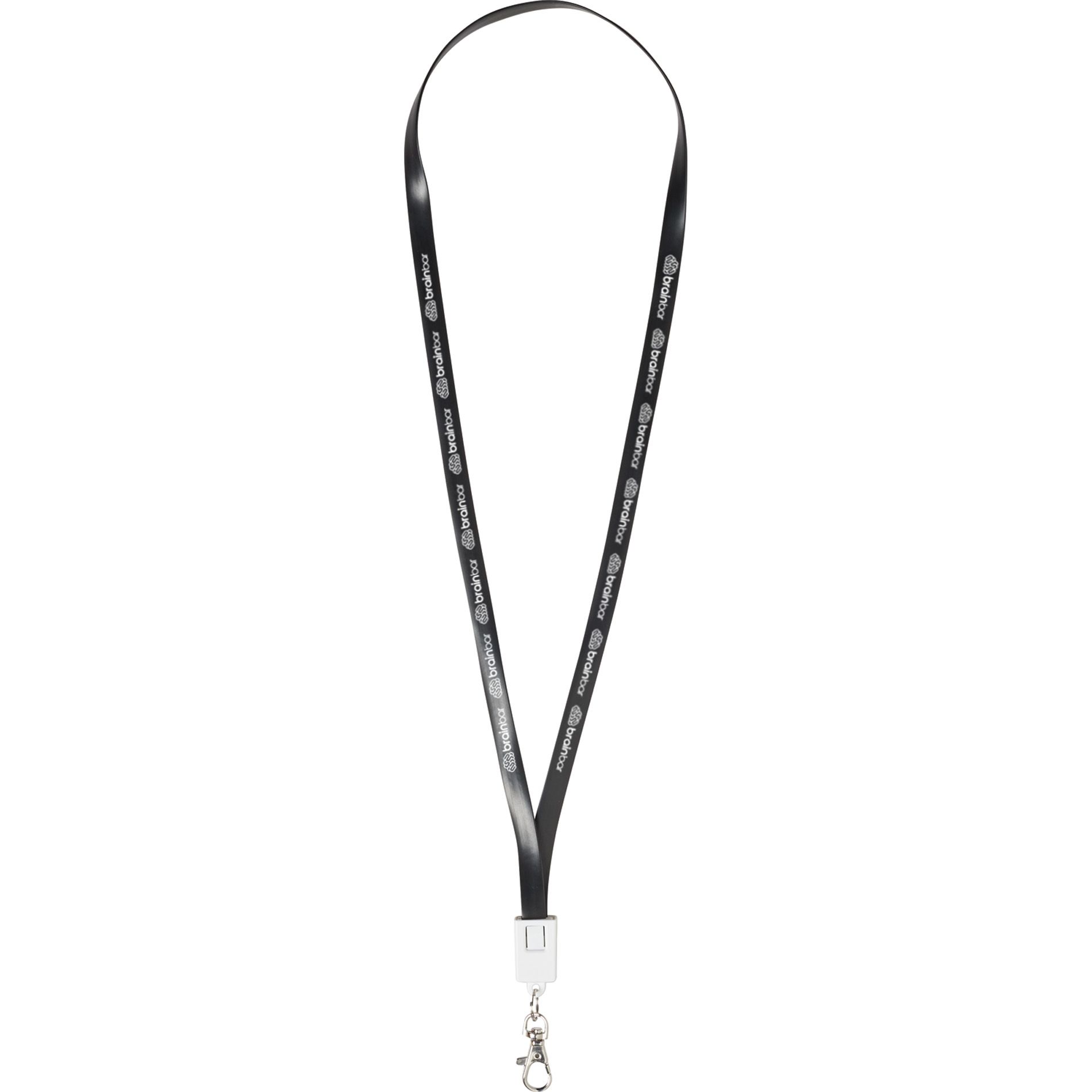 2-in-1 Custom Charging Cable Lanyard w/ Clip