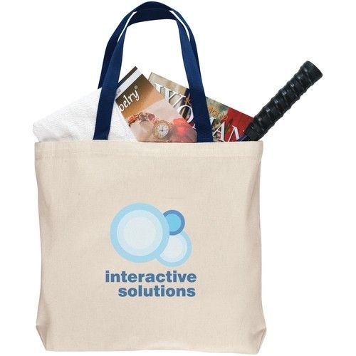 Custom Canvas Shoulder Logo Tote - 16.5"w x 14.5"h x 3"d