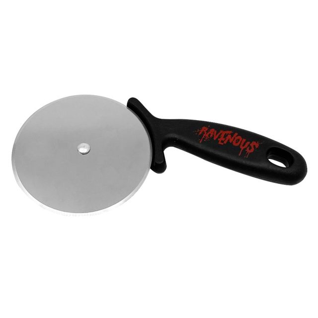 Customized 3.75" Stainless Steel Pizza Cutter w/ Black Handle