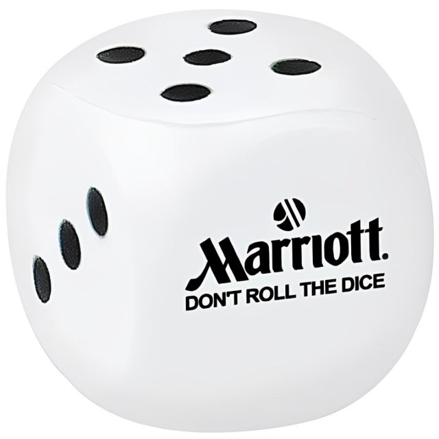White Promotional Dice Stress Ball