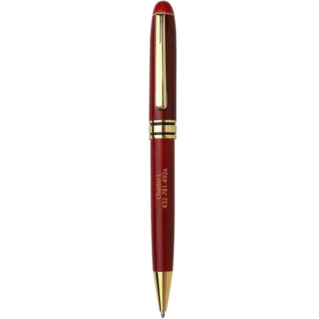 Custom Wooded Ballpoint Pen w/ Gold Trim