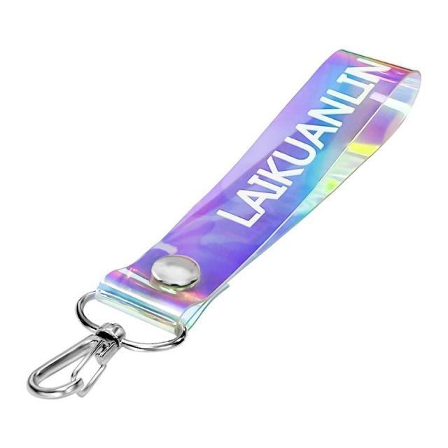 Custom Clear Holographic Wrist Strap Key Holder
